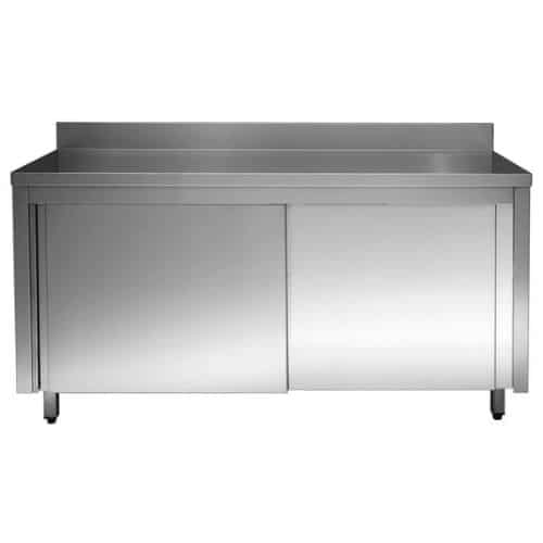 Edelstahl Arbeitsschrank ECO 16x6 mit Aufkantung 100mm | GastroHero GH-ASS-ECO16X6A