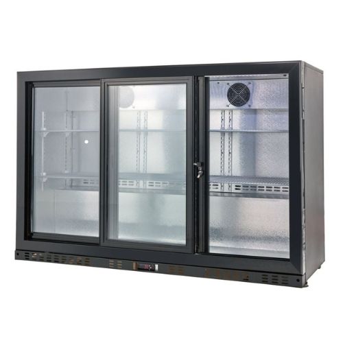 Barkühlschrank ECO 350 mit Schiebetüren schwarz, LED Beleuchtung, unterbaubar | GastroHero GH-BKS-350ST Barkühlschrank ECO 350 mit Schiebetüren schwarz, LED Beleuchtung, unterbaubar | GastroHero GH-BKS-350ST