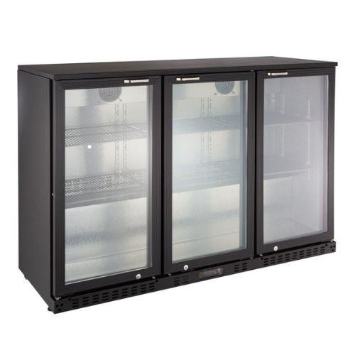 Barkühlschrank ECO 350 mit Klapptüren schwarz, LED Beleuchtung, unterbaubar | GastroHero GH-BKS-350KT Barkühlschrank ECO 350 mit Klapptüren schwarz, LED Beleuchtung, unterbaubar | GastroHero GH-BKS-350KT