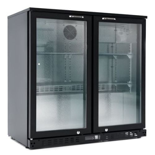 Barkühlschrank ECO 230 mit Klapptüren schwarz, LED Beleuchtung, unterbaubar | GastroHero GH-BKS-230KT Barkühlschrank ECO 230 mit Klapptüren schwarz, LED Beleuchtung, unterbaubar | GastroHero GH-BKS-230KT