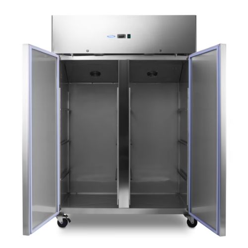 Doppelt Gastro Kühlschrank - 1200 l - 6 Einstellbare Regale (2/1 GN) - auf Rädern - inkl. Regale - Maxima 09400010