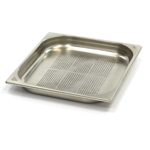 Gastro Gastronormbehälter - 2/3 GN - 4 cm Tief - Edelstahl - Perforiert - 09367669