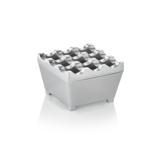 Windaschenbecher - 7,5 x 7,5 x 4,5 cm - verchromt - Zinkguss - 1110075 - 1110075