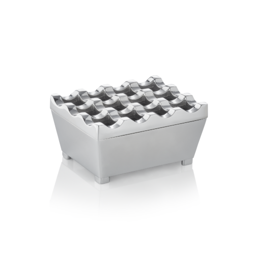 Windaschenbecher - 9,5 x 7,5 x 4,5 cm - verchromt - Zinkguss - 1110095 - 1110095