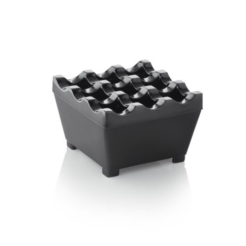 Windaschenbecher - 7,5 x 7,5 x 4,5 cm - schwarz verchromt - Zinkguss - 1110175 - 1110175