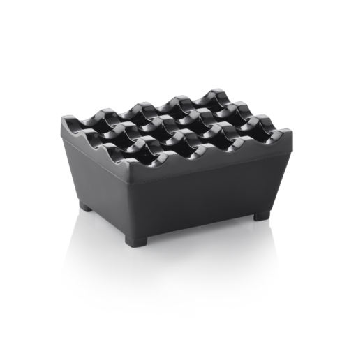 Windaschenbecher - 9,5 x 7,5 x 4,5 cm - schwarz verchromt - Zinkguss - 1110195 - 1110195