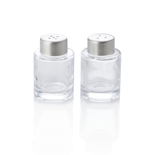 Mini Salz-/Pfefferstreuer Set, Ø 4 cm, Höhe 6 cm, Chromnickelstahl 18/8, Glas - 1486002 - 1486002