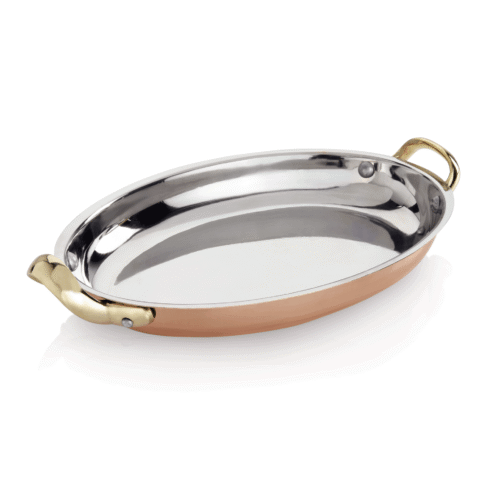 Servierpfanne STEEL & STYLE AMBER, 25 x 18 x 3,5 cm, 1 ltr., Kupfer, Messing, Chromnickelstahl - 2022251 - 2022251