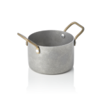 Serviertopf STEEL & STYLE, mit 2 Messinggriffen, 310 ml, Ø 9 cm, vintage, Messing, PVD, Chromnickelstahl - 2046009 - 2046009