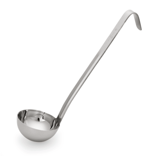Schöpfkelle KITCHEN TOOL 2085, kurzer Hakenstiel, Ø 10 cm, 25 cm, Chromnickelstahl - 2086100 - 2086100