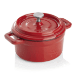 Cocotte, Ø 10 cm, Höhe 6,5 cm, rot, Gusseisen, Edelstahl, emailliert - 3525100 - 3525100