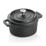 Cocotte, Ø 10 cm, Höhe 6 cm, schwarz, Gusseisen, Edelstahl - 3525101 - 3525101