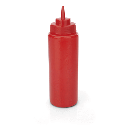 Quetschflasche Set, Ø 8 cm, 0,95 ltr., rot, Set á 6 Stück, Polyethylen - 3736000 - 3736000