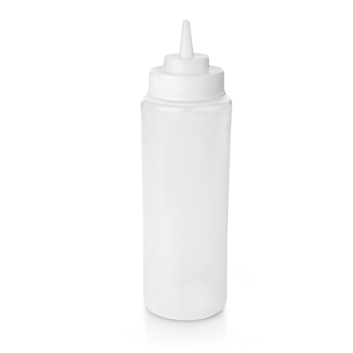 Quetschflasche Set, Ø 8 cm, 0,95 ltr., transparent, Set á 6 Stück, Polyethylen - 3736002 - 3736002