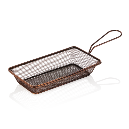 Servier- und Frittierkorb, 22 x 12,5 x 4 cm, kupferfarben, Chromnickelstahl - 4020222 - 4020222