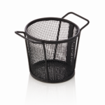 Servier- und Frittierkorb, Ø 9,5 cm, Höhe 8,5 cm, schwarz pulverbeschichtet, Chromnickelstahl - 4023109 - 4023109