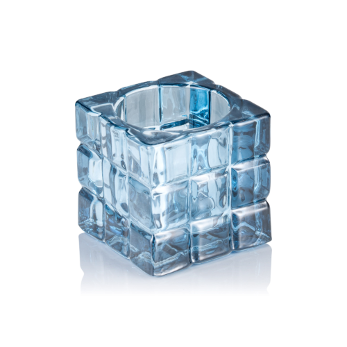 Cube Steel Blue YUYU, 6,5 x 6,5 x 6,5 cm, Glas - 4115006 - 4115006