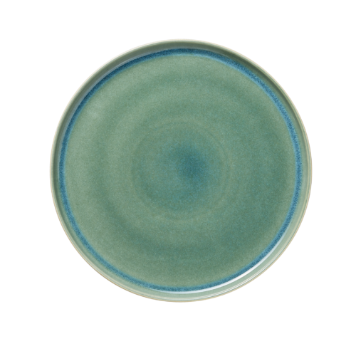 Teller Set ROCKZZERO, flach, Ø 33 cm, myrtle green, Set á 4 Stück, Steinzeug - 452301033 - 452301033