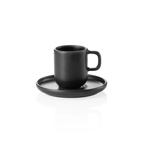 Espresso- und Untertasse Set ROCKZZERO, 90 ml, midnight, Set á 6 Stück, Steinzeug - 452504009 - 452504009