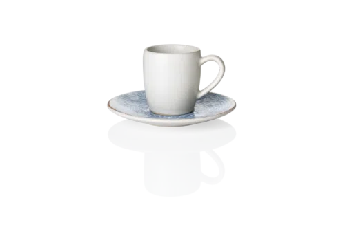 Espresso- und Untertasse Set ROCKZZERO, 80 ml, arctic, Set á 6 Stück, Steinzeug - 472704008 - 472704008