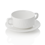 Suppentasse mit Untertasse Set MAYA SHIRO, Ø 10,5 cm, 250 ml, weiß, Set á 4 Stück, Porzellan - 4850410 - 4850410