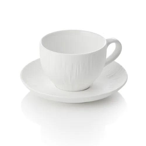 Cappuccino- und Untertasse Set MAYA SHIRO, 200 ml, weiß, Set á 4 Stück, Porzellan - 4850720 - 4850720