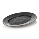 Platte Set MAYA KURO, 33 x 24,5 cm, schwarz, Set á 2 Stück, Porzellan