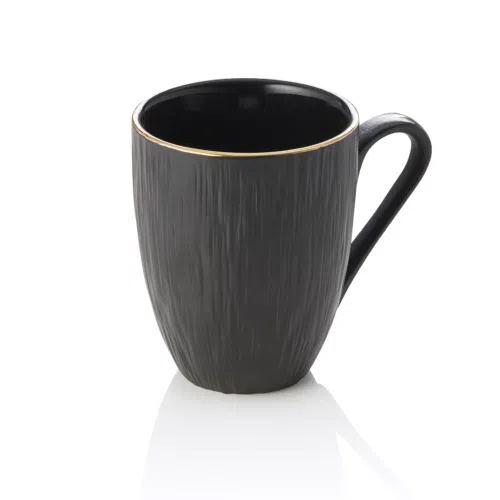 Becher Set MAYA KURO, Ø 8,5 cm, 330 ml, schwarz, Set á 4 Stück, Porzellan - 4851833 - 4851833