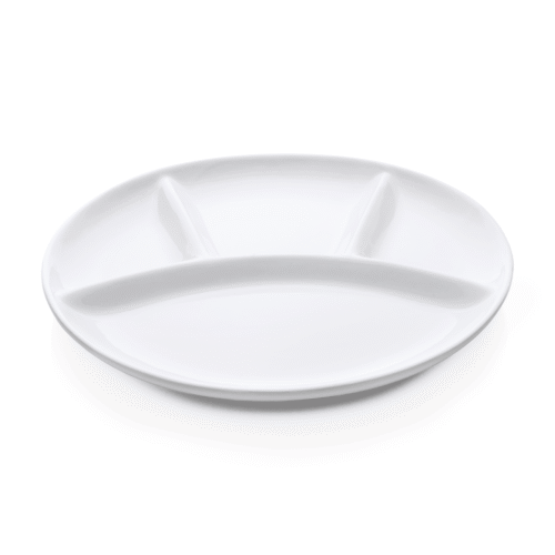 Fondueteller Set, 4-fach Unterteilung, Ø 25 cm, Set á 6 Stück, Porzellan - 4934240 - 4934240