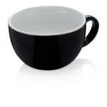 Caffè Latte Set ITALIA BLACK, 350 ml, Ø 11 cm, Set á 6 Stück, Porzellan - 4998035 - 4998035