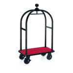 Gepäckwagen DRIFT, 112 x 60 x 190 cm, schwarz, roter Teppich, Chromnickelstahl 18/8 - 5525000 - 5525000