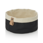 Brottasche FLIP COTTON, Ø 20 cm, Höhe 12 cm, schwarz/cream, Canvas - 9392120