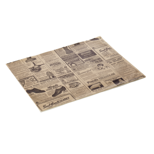 Burgerpapier Times Brown Set WRAP & GO, 28 x 34 cm, Set á 1000 Stück, Fettpapier - 9995134 - 9995134