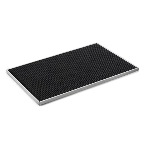Barmatte mit Edelstahlrahmen - 48.5 x 33 x 2 cm - Gummi - Chromstahl 18/0 - 9998485 - 9998485