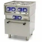 Maxima Commercial Klasse Gastro Kochplatte - Elektrisch - 600 x 600 mm tief - 4 Brenner - mit Ofen - 10000 Watt - 09391540 - 09391540