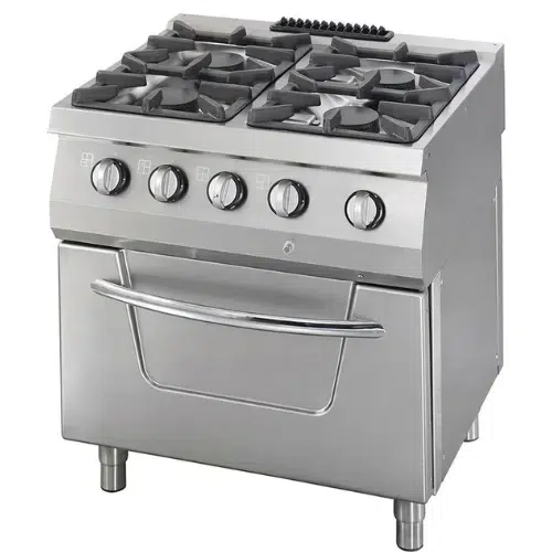 Maxima Gastroherd Gas inkl. Ofen - 4 Brenner - 37 kW – B800xT700xH850mm - 09396113 - 09396113