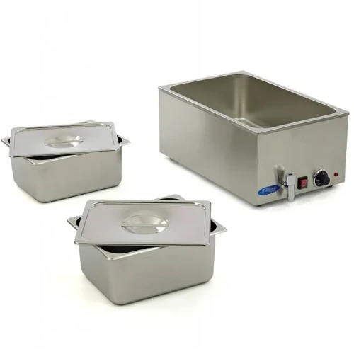 Gastro Bain Marie - mit Wasserhahn- inkl. 2 x 12 GN Set - Elektrisch Maxima 09300010