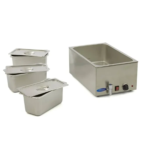 Gastro Bain Marie - mit Wasserhahn - inkl. 3 x 1/3 GN Set - Elektrisch | Maxima | 09300011 - 09300011