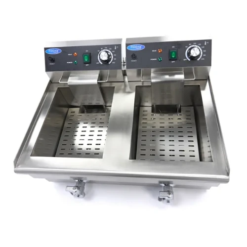 Gastro Fritteuse - 2 x 13 l - 2 Körbe - mit Ablasshahn Maxima 09365231