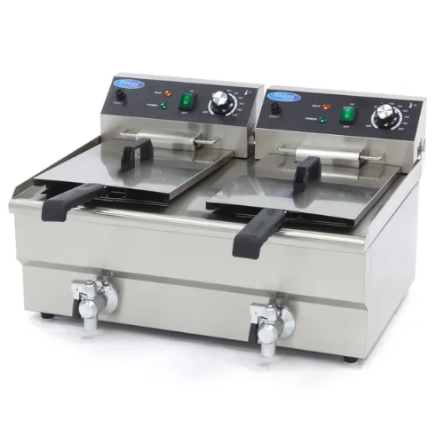 Gastro Fritteuse - 2 x 13 l - 2 Körbe - mit Ablasshahn Maxima 09365231