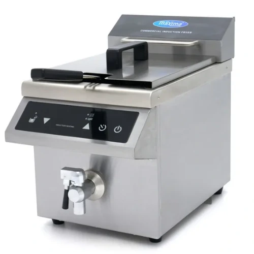 Gastro Fritteuse - 8 liter - 1 Körb - Induktion - mit Ablasshahn - Maxima 09371090