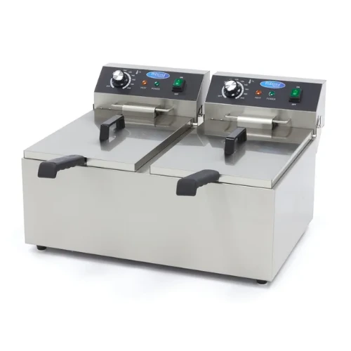 Maxima Gastro Fritteuse - 2 x 11 liter - 2 Körbe - Bis zu 2.8 kg Pommes Frites - B570xT475xH350 mm - 09365227
