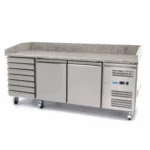 Maxima Gastro Pizzakühltisch - 202 cm - 2 Türen - Passt 5 x 16 GN - 7 Schubladen 09400210