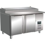 Saro Pizzawerktisch mit geteilter Kühlrinne 396 Liter 13 GN B1360xT700xH1042-1102mm 323-3235