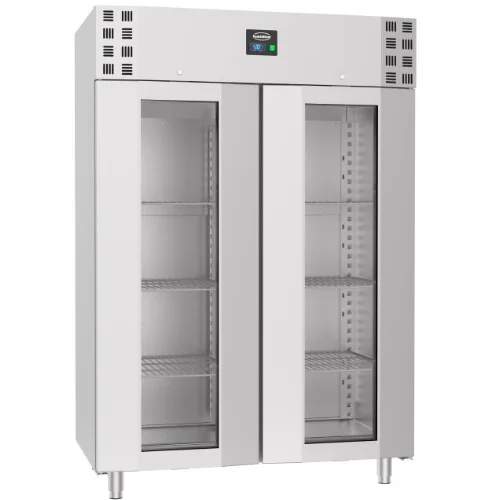 Combisteel Gastro Tiefkühlschrank 2 Glastüren Edelstahl Monoblock 1400 Liter 7489.5035